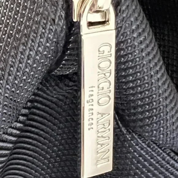 NWT GIORGIO ARMANI Black Fold Over Hangable Toiletry Travel‎ Bag w/ Dust Bag